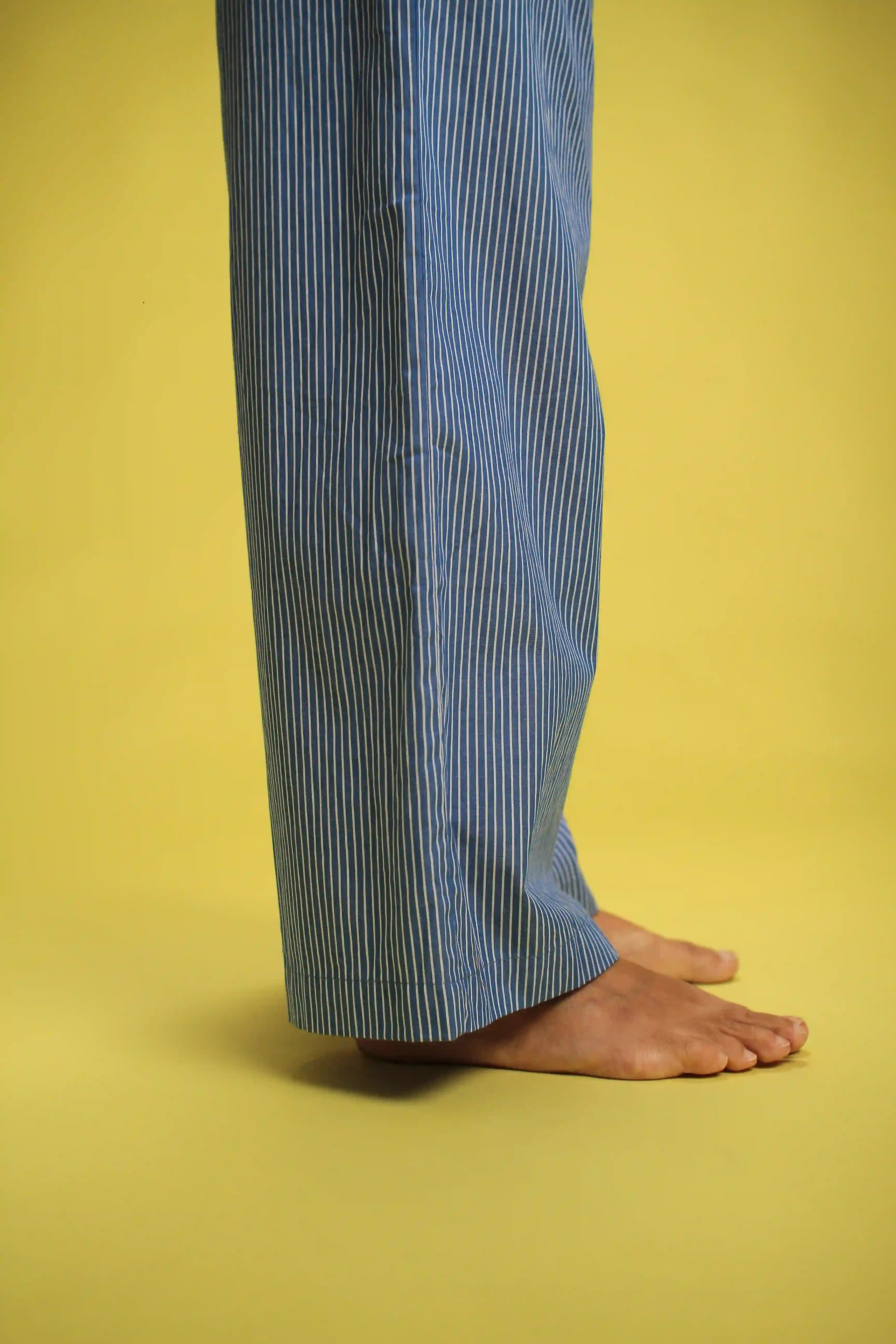 Pantalon Dustin Coton Rayée Bleu/blanc