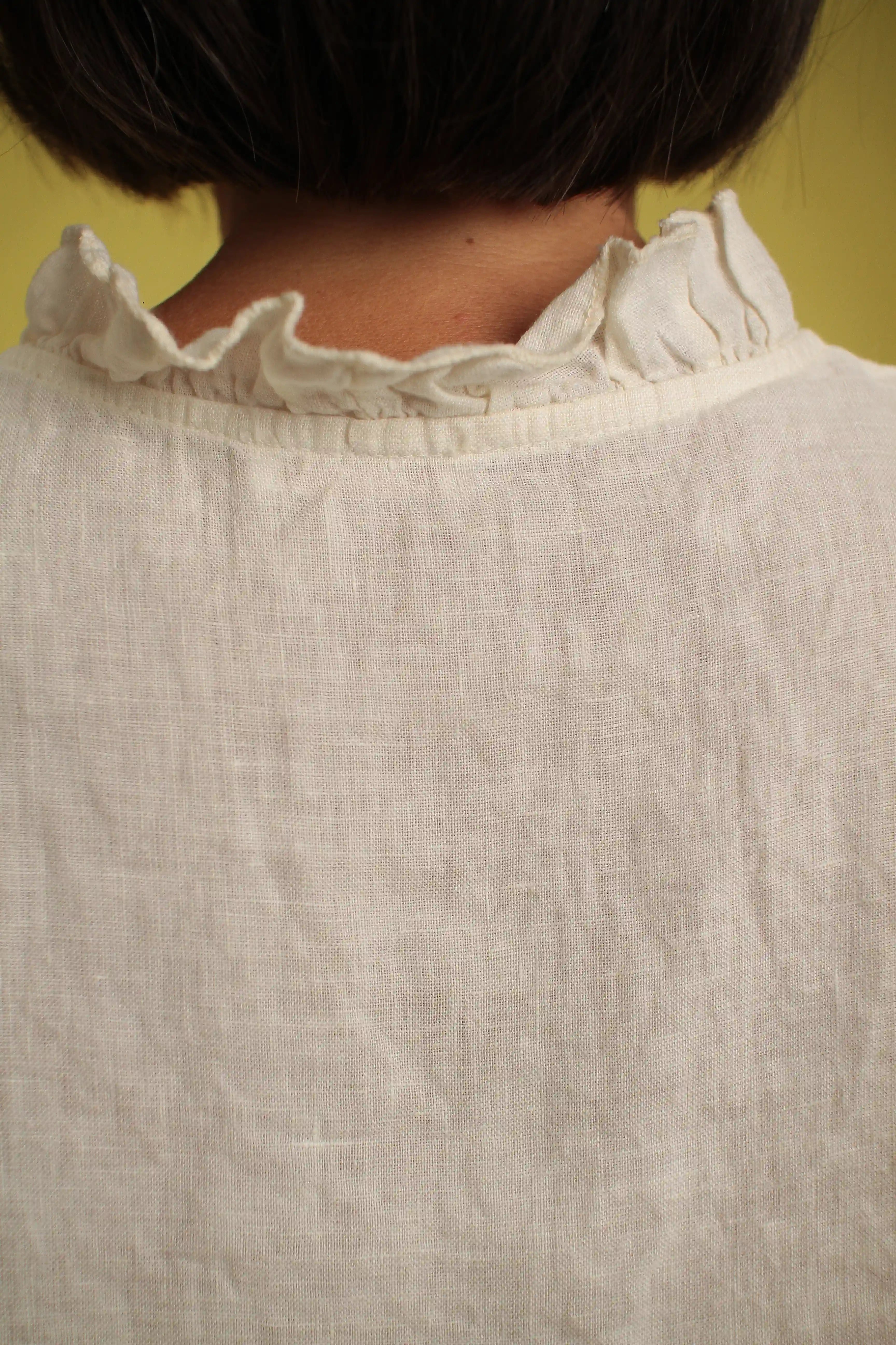 Top Rosa Ecru en lin
