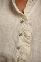 Top Rosa Ecru en lin