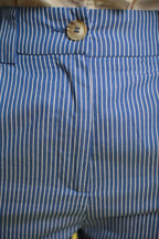 Pantalon Dustin Coton Rayée Bleu/blanc