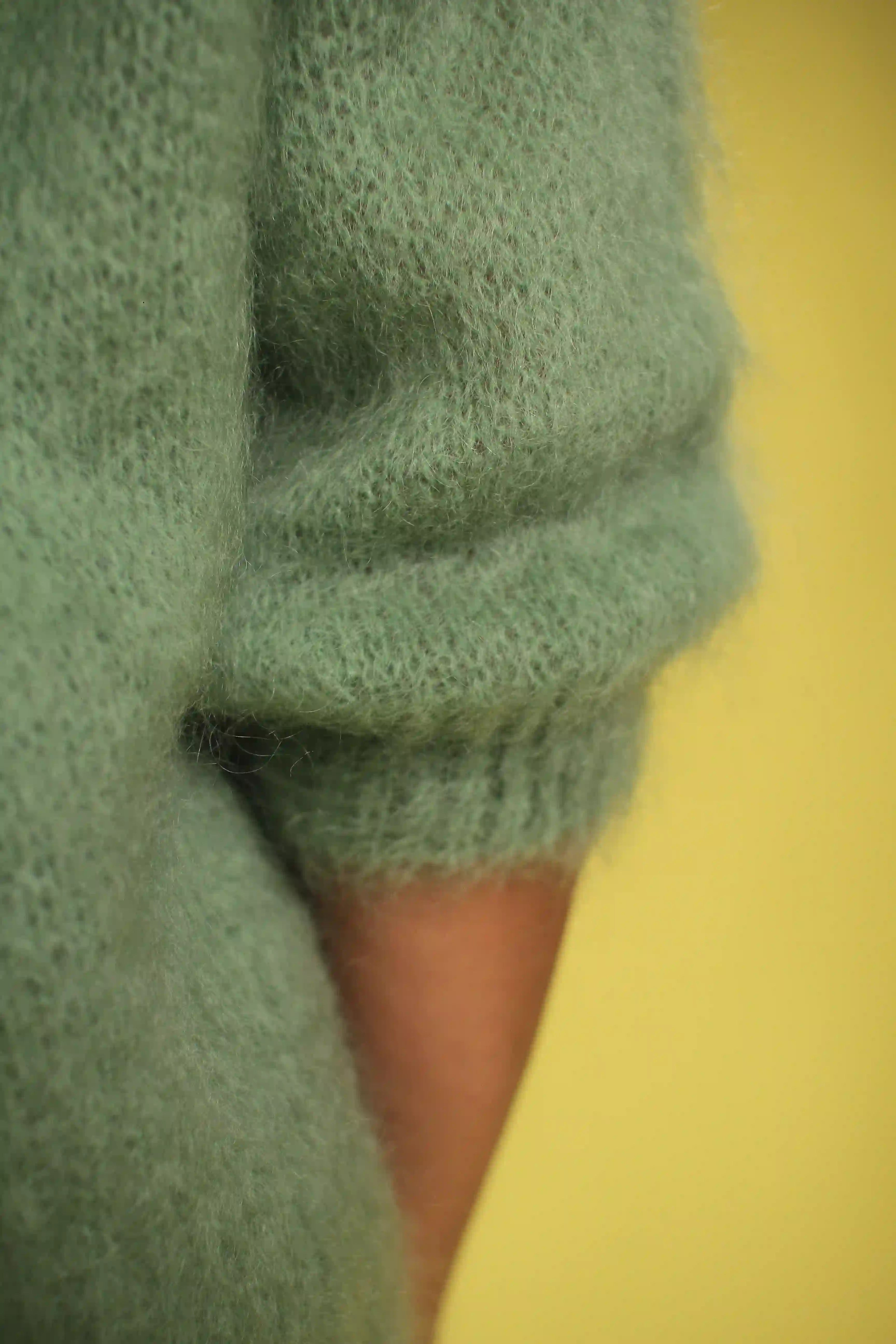 Gilet Hamid Mohair vert amande