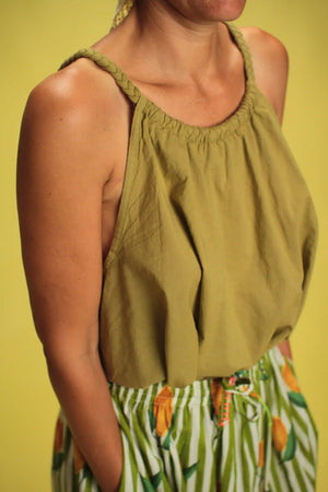 Top Cléo vert olive