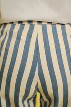 Pantalon Hana Coton Rayée Beige/Jeans