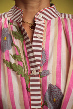 Robe chemise Bloom rayée rose