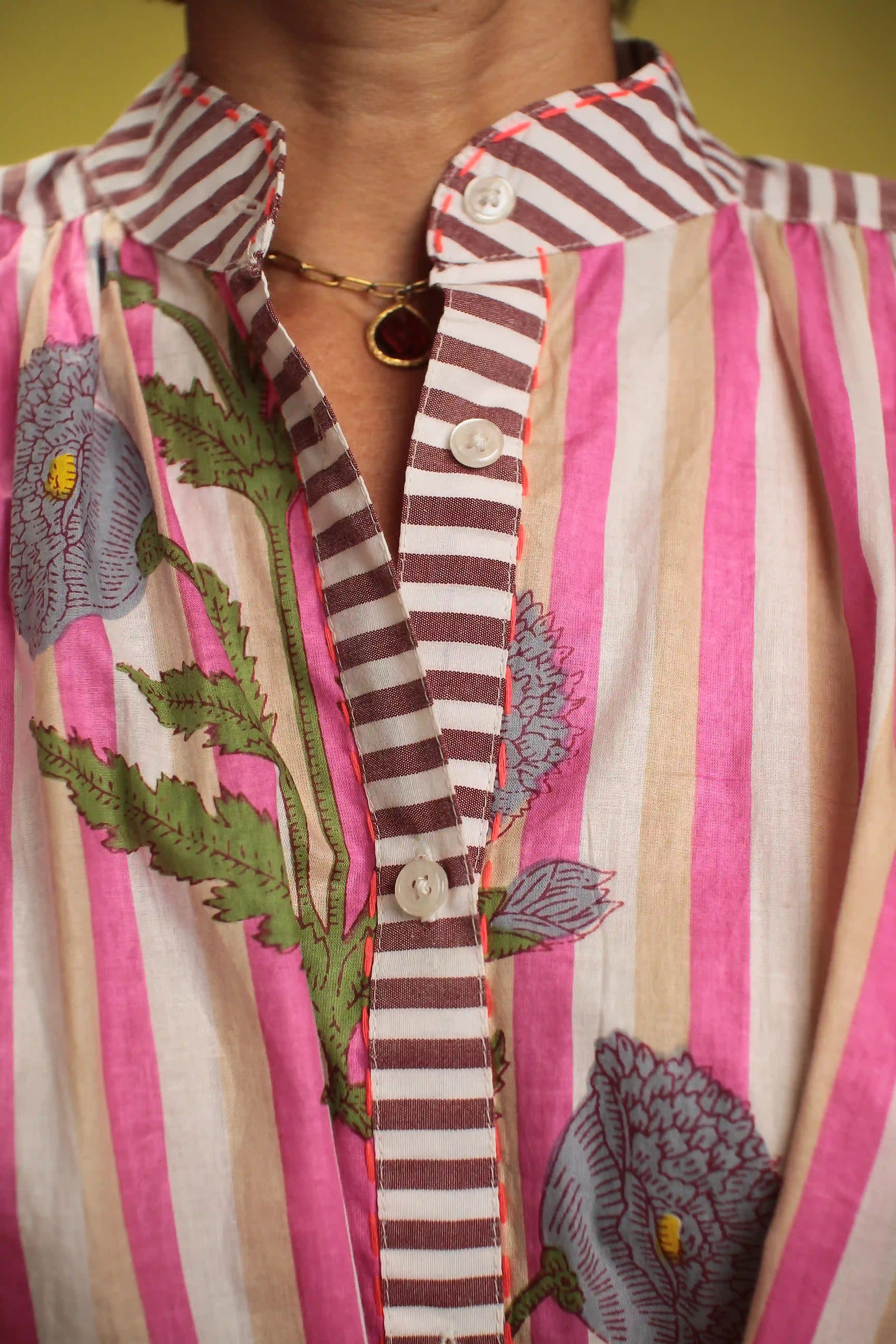 Robe chemise Bloom rayée rose