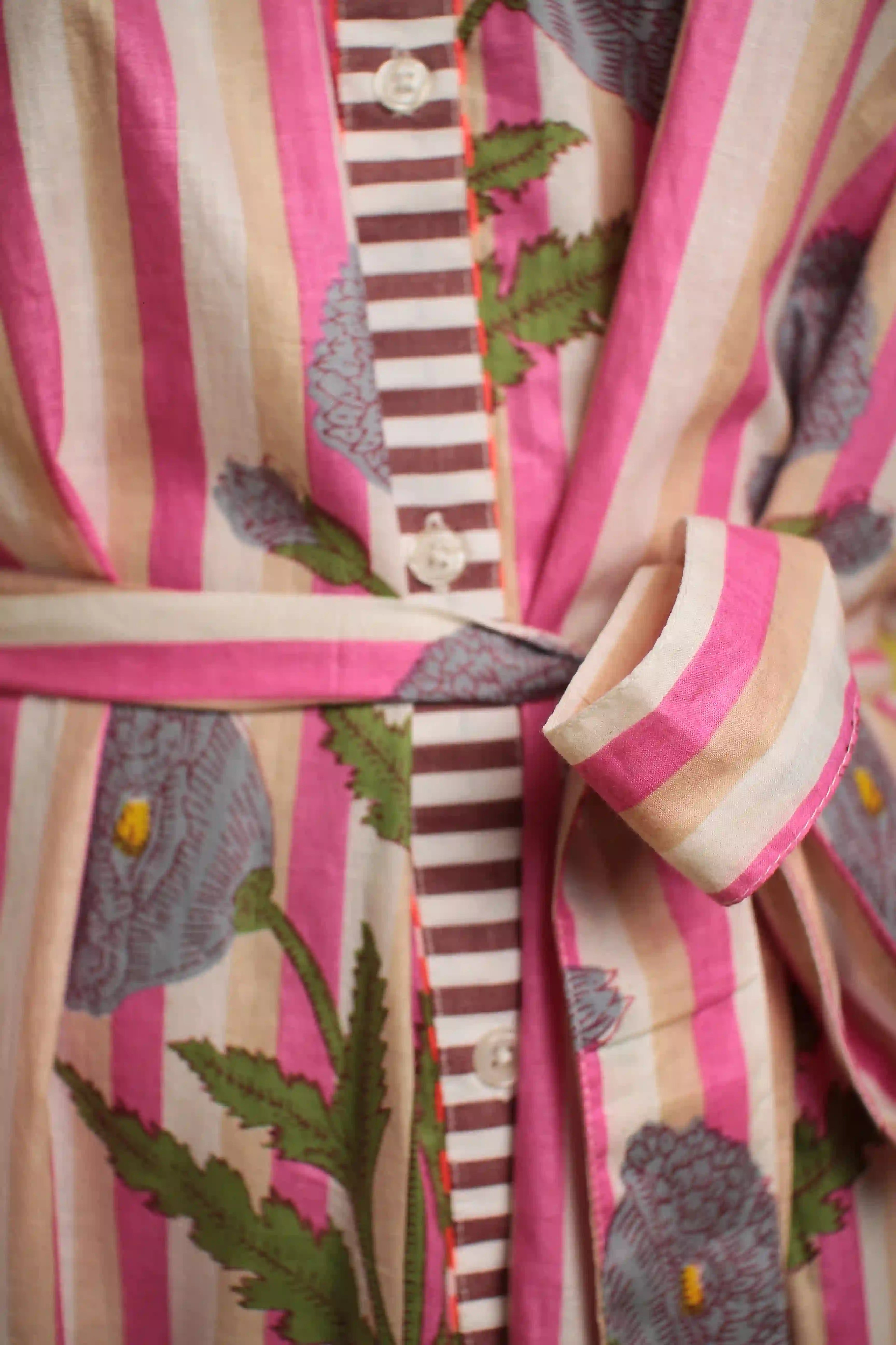 Robe chemise Bloom rayée rose