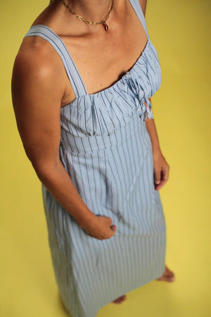 robe Capri Rayée bleu/marine