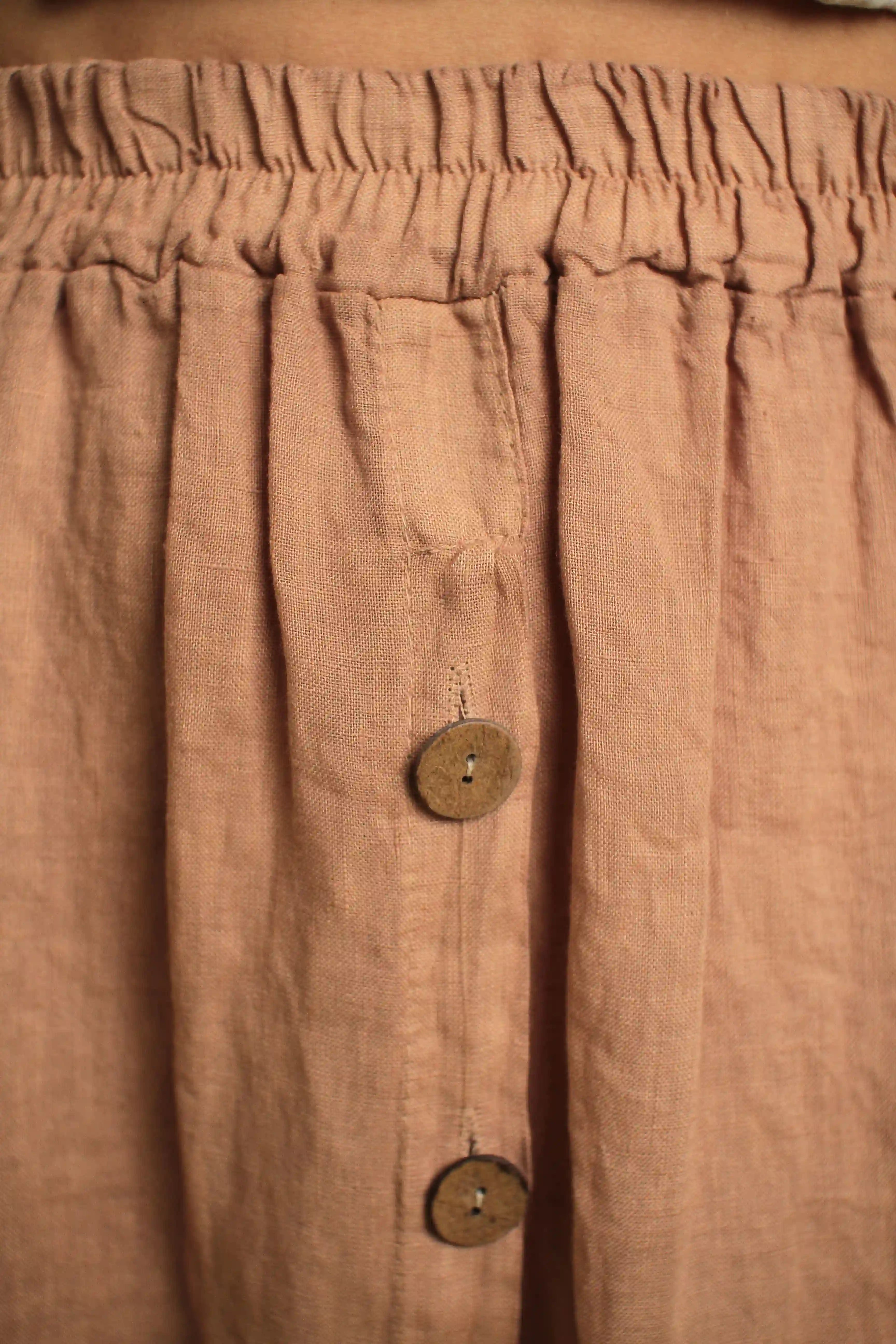 Jupe Rosa Taupe en lin