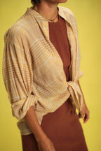 Chemise Caroline carreaux Beige