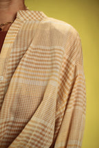 Chemise Caroline carreaux Beige