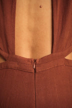 Robe Monica choco lin viscose