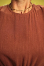 Robe Monica choco lin viscose