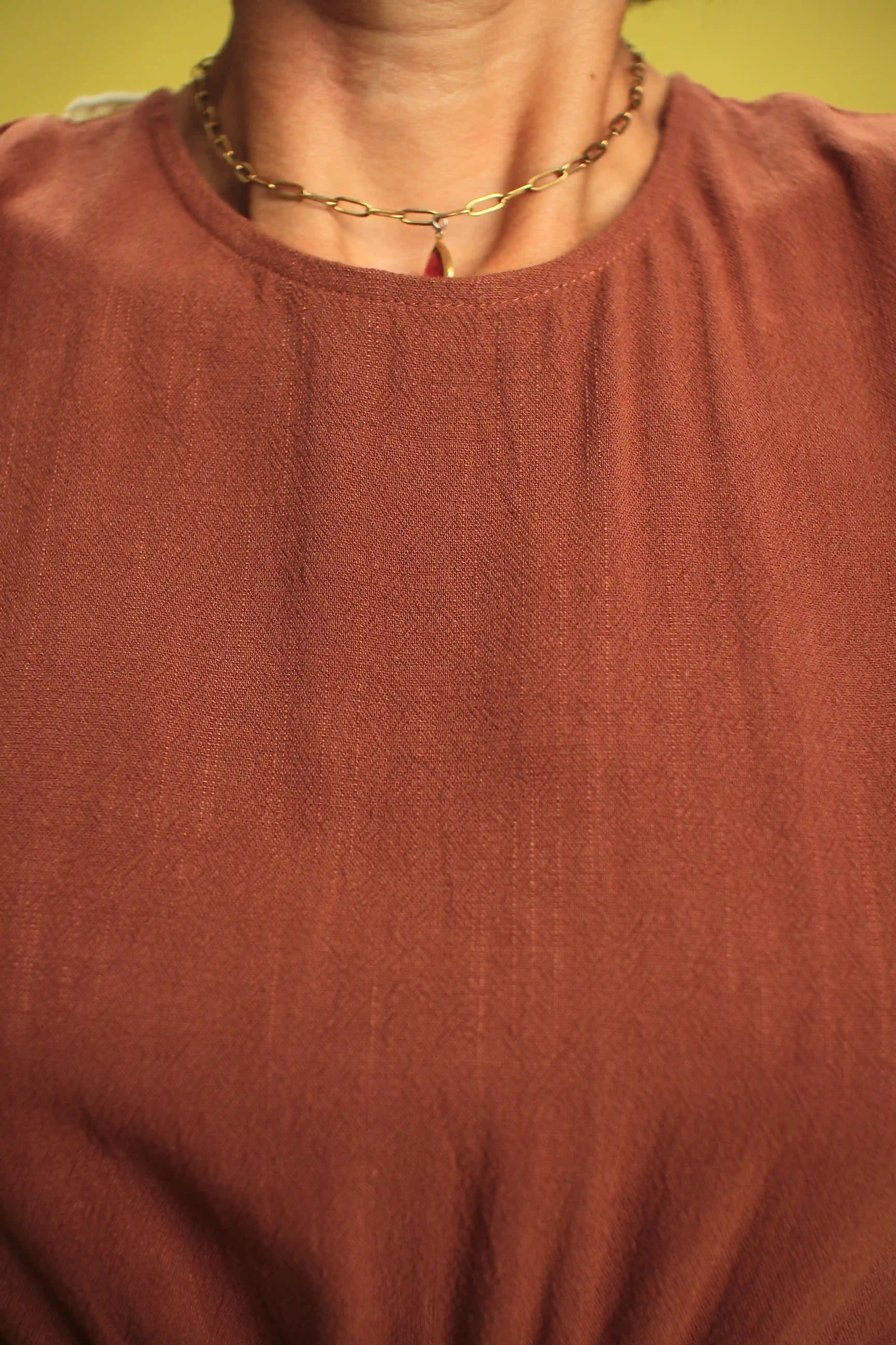 Robe Monica choco lin viscose