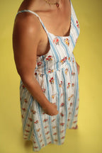 Robe Rosalie rayée bleu