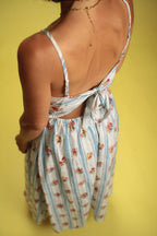 Robe Rosalie rayée bleu