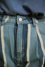 Short Harlo Rayé bleu/blanc