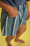 Short Harlo Rayé bleu/blanc