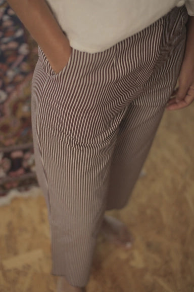 Pantalon rayé Bordeaux "Yvan"