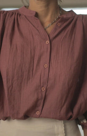 Blouse Carmen coton Bordeaux