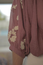 Blouse Carmen coton Bordeaux