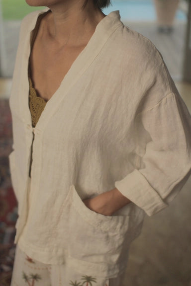 Veste Lin Ecru "Teddy"
