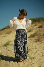 Jupe "Mayflower" longue fendue bleu