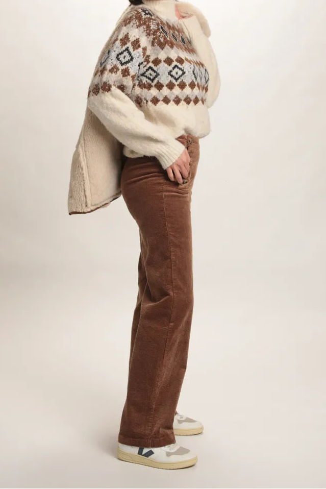 Pantalon Corvette velours côtelé Noisette