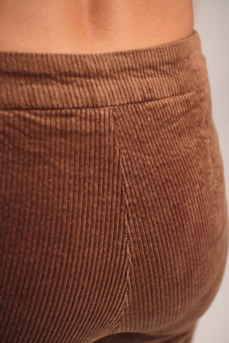 Pantalon Corvette velours côtelé Noisette