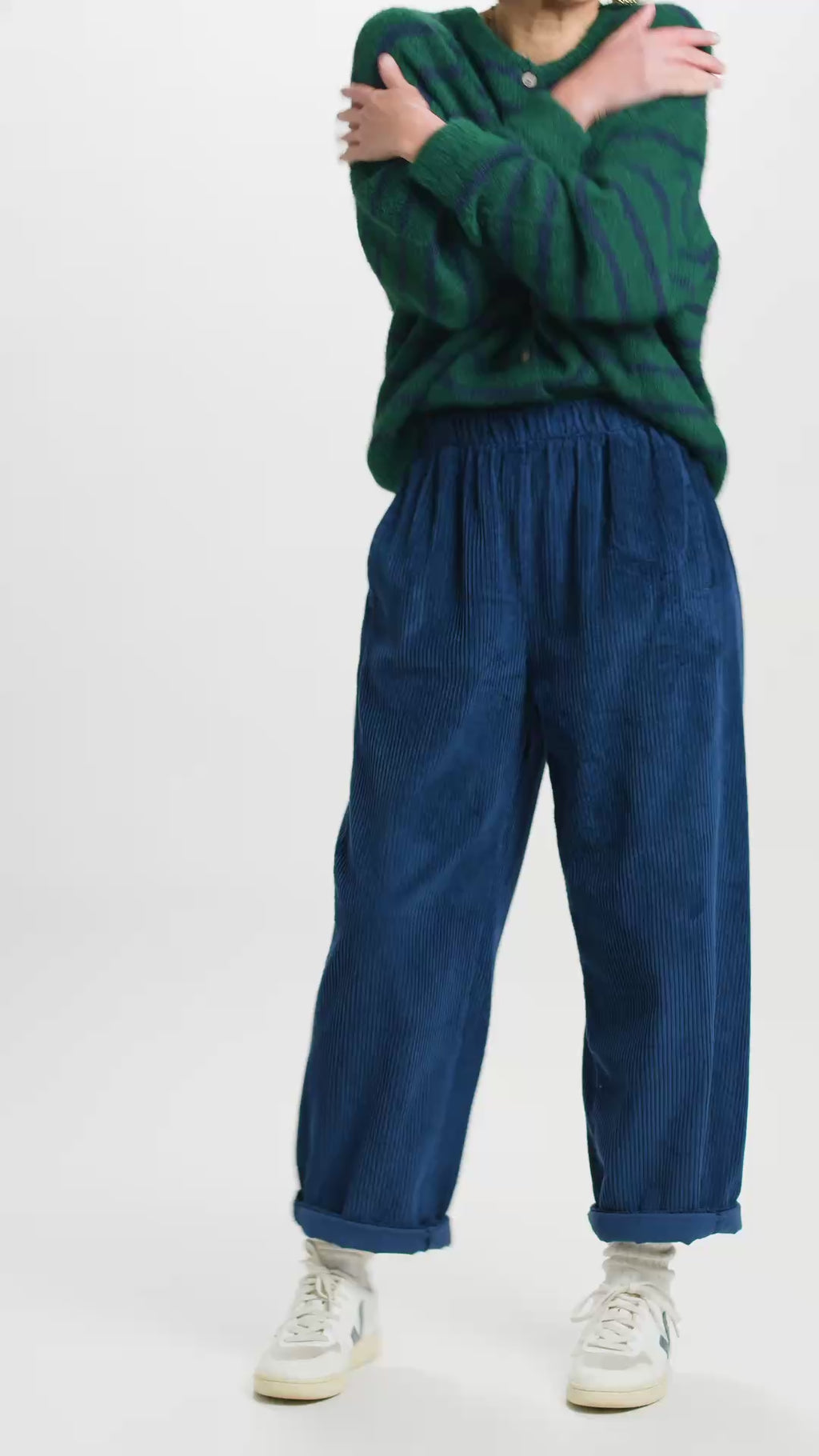 Pull Mousaillon Bleu Marine/vert sapin