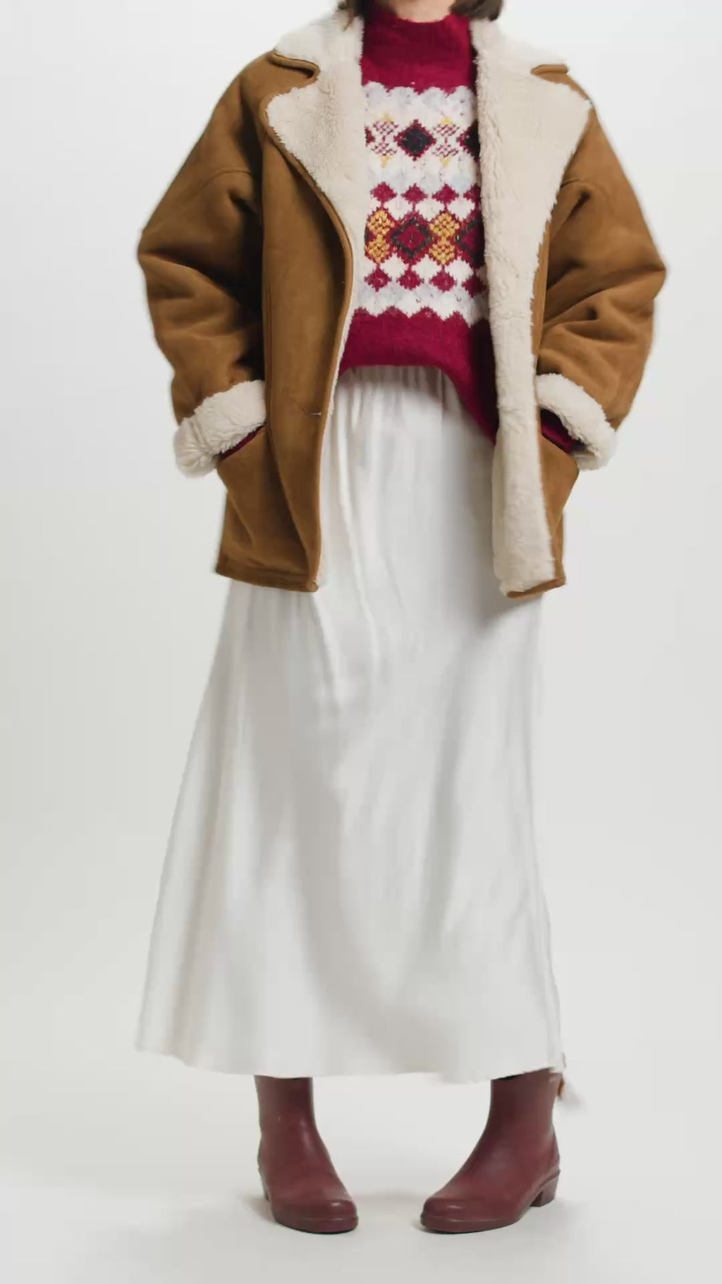 Pull Courchevel Blanc Bordeaux