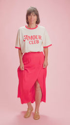 T-shirt Amour Club beige/rouge