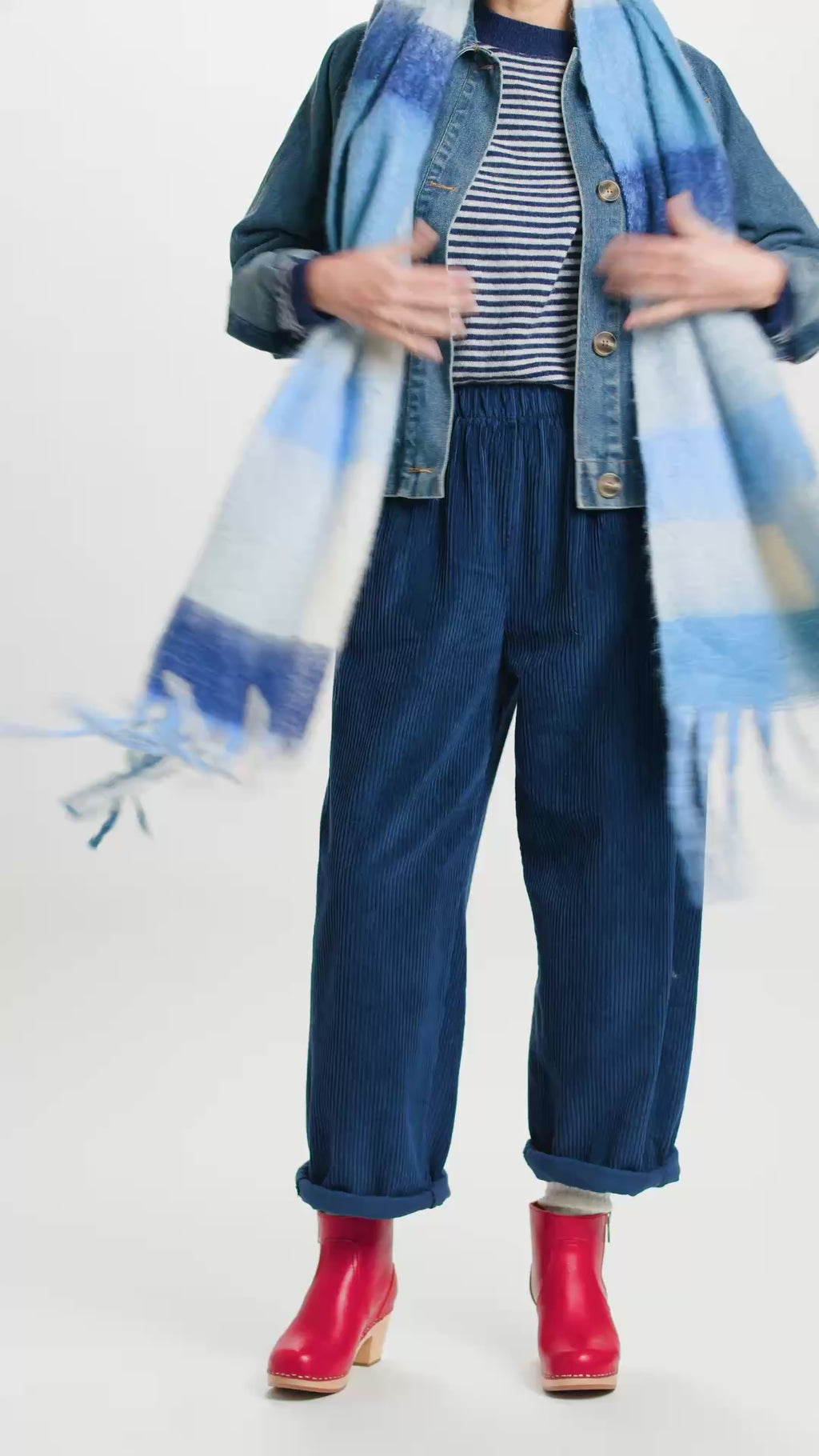 Pull Sacha cachemire bleu marine/gris