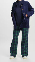 Pantalon Scott motif tartan bleu/vert