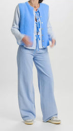 Gilet Chantal mohair bleu jeans