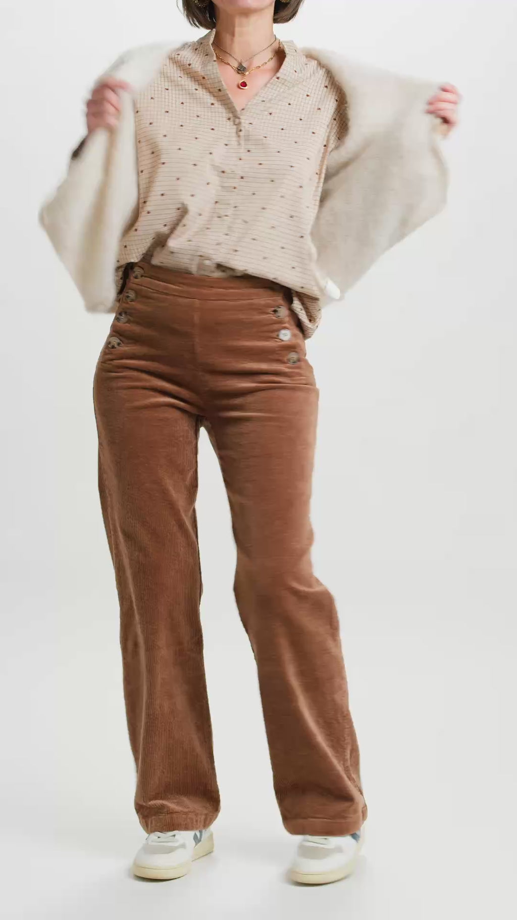 Gilet Aristide à bouton mohair beige