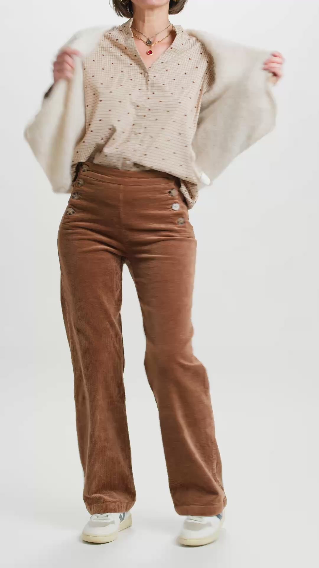 Gilet Aristide à bouton mohair beige