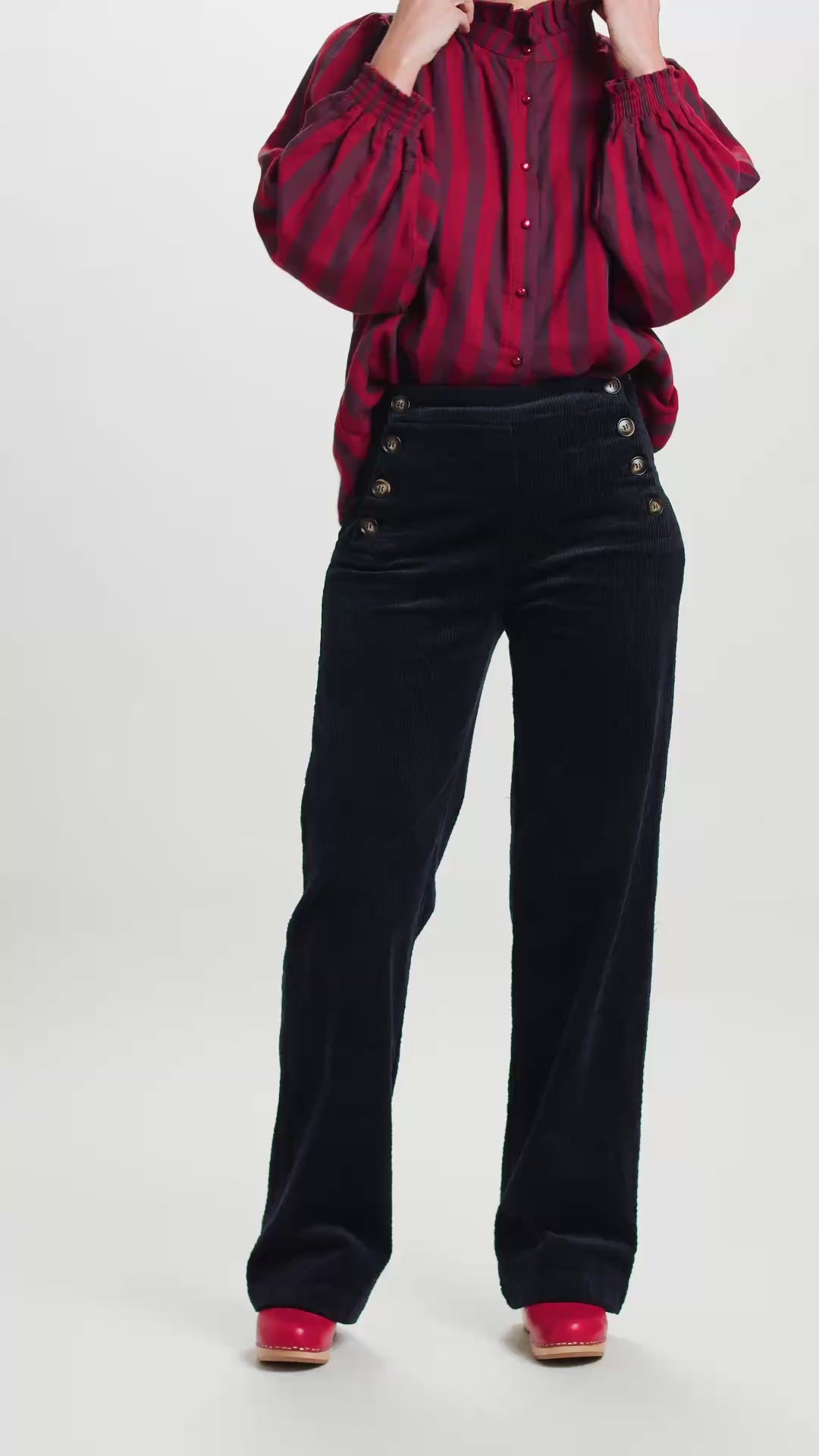 Pantalon Corvette velours côtelé Bleu Marine