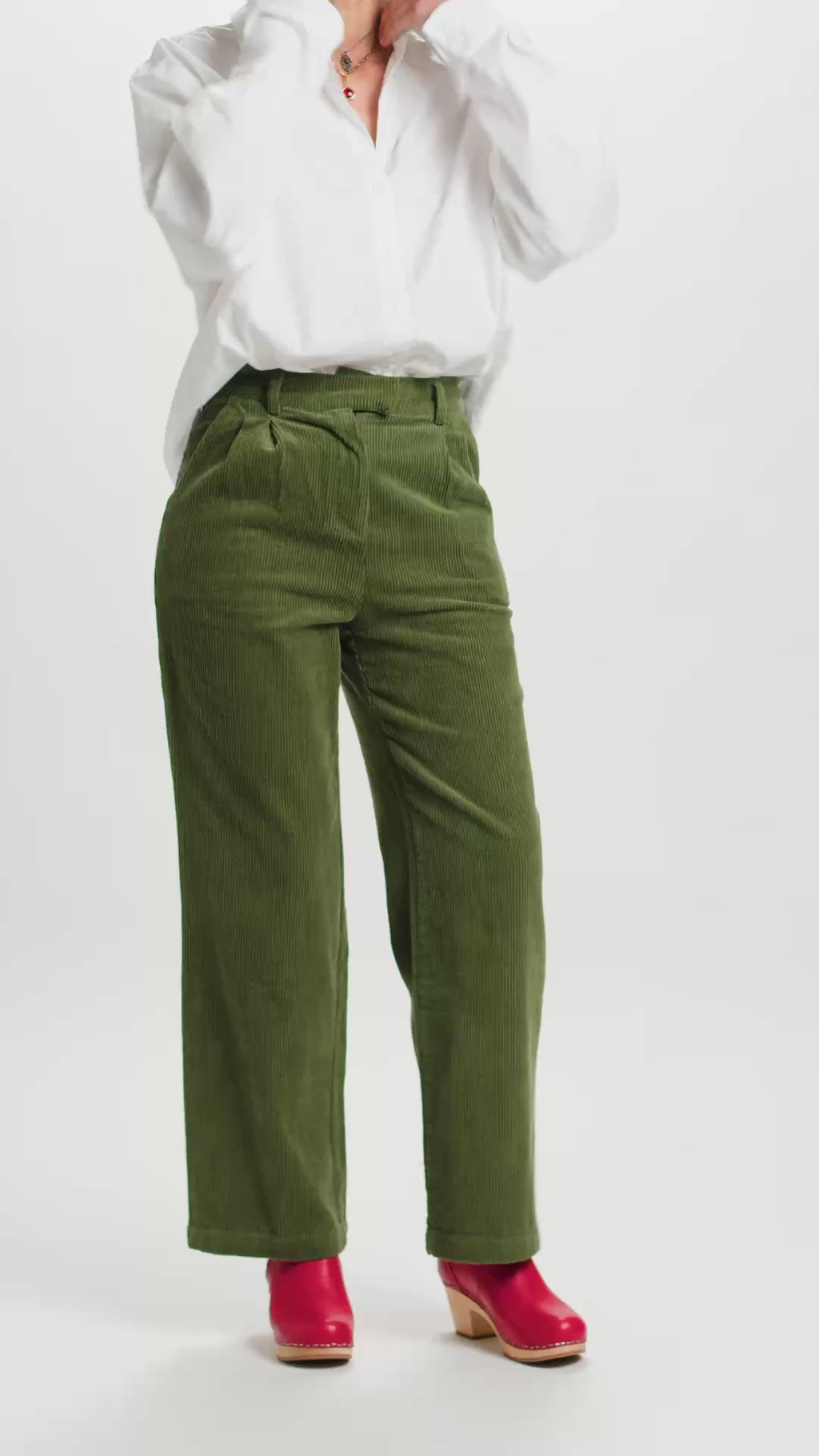 Pantalon Perline velours côtelé Vert