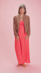 Robe Bella rouge à fleurs