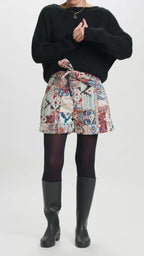 Pull Suzanne mohair col bateau Noir